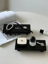ヴィンテージ風木製アロマキャンドルトレイ【フランス風・ジュエリー・化粧品・香水収納用】