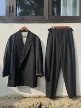 クラシックな斜め織り精紡ウールスーツパンツ【老舗スタイル・春秋用】（セットアップ対応）