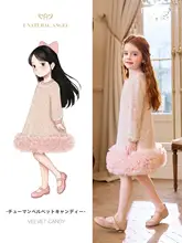 おしゃれな子供用ピンクドレス【髪飾り付き・バービー風・プリンセススタイル】（セットアップ対応）