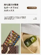 携帯用 薬剤分配ボックス【一日三回分・七日分の服用リマインダー】（セットアップ対応）