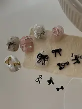 ミニフレンチスタイルリボンネイルアクセサリー【合金製・立体デザイン・多用途】