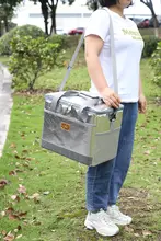 防水保温大容量ランチボックスバッグ【厚手アルミ箔・持ち手付き・アウトドア用】