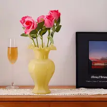 おしゃれなフラワーベース【クリームガラス・ローズ・ユリ用・テーブルデコレーション】