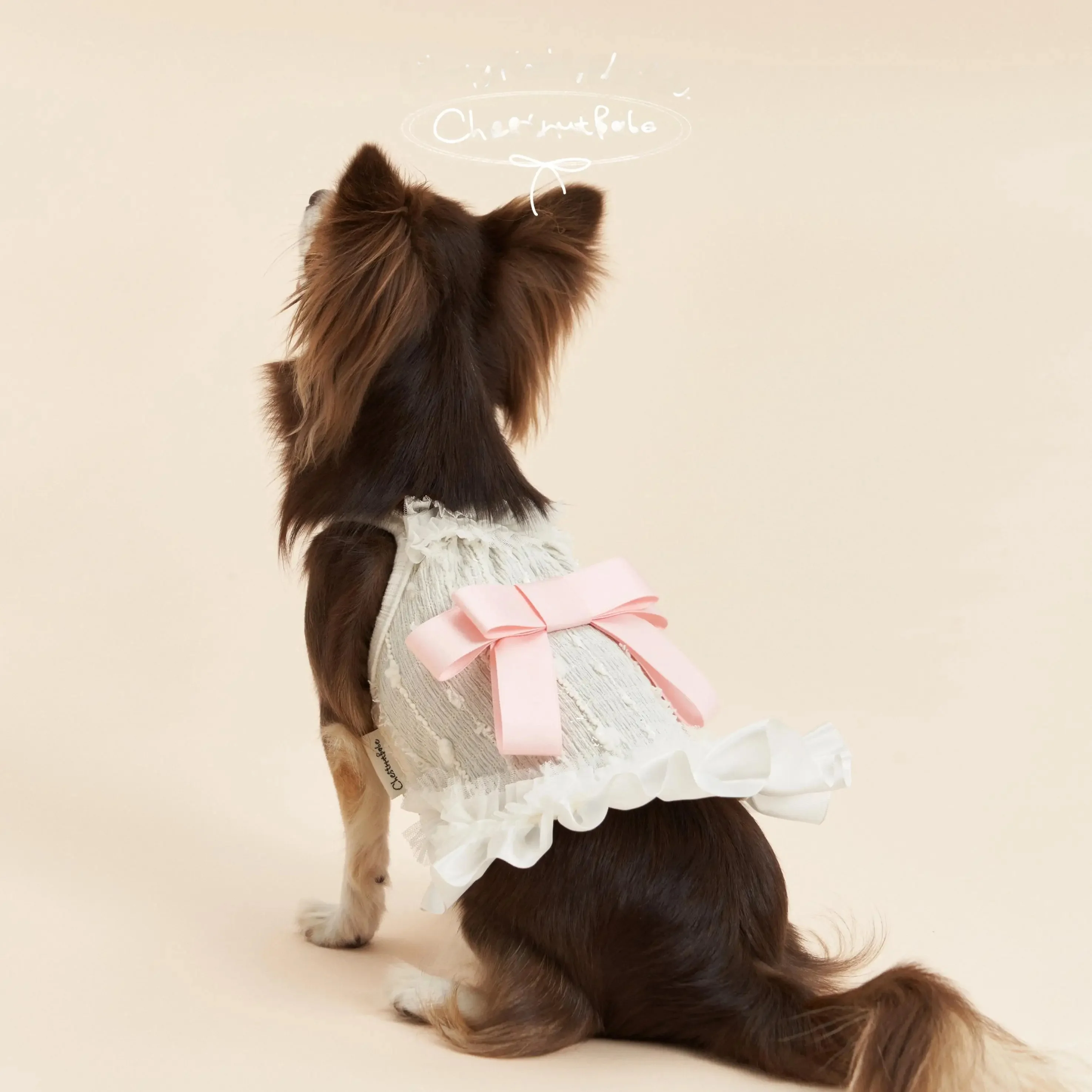 リボン付き犬用キャミソールドレス：かわいいデザインで夏の快適なペットウェア