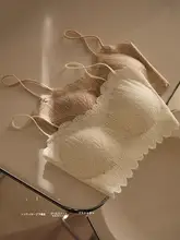 夏用レース細ストラップインナー【背中美ライン・ブラ無し・防透け】