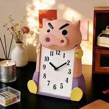 置き時計 卓上時計 子豚モチーフ 可愛い 上品 静音 インテリア リビング 寝室 玄関