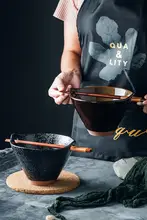 陶器 ラーメンボウル 家庭用スープボウル サラダボウル フルーツボウル 両耳箸立てボウル 創意 レトロ