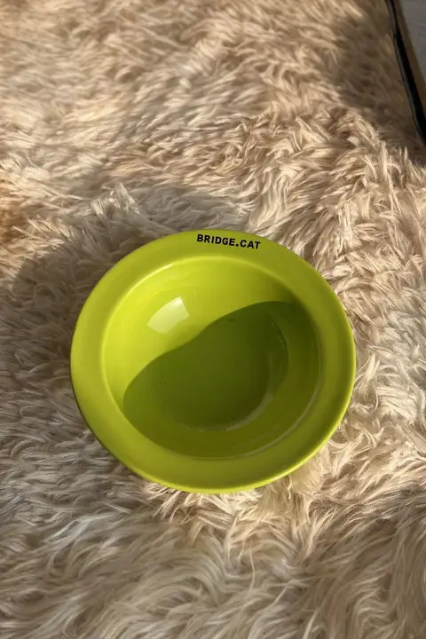 Bridge.cat ペット用ディスク型フードボウル【防黒下顎・首保護・猫・犬用・スタンド対応】
