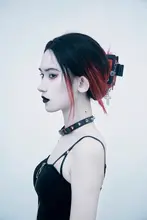 シャンパークリップ ヘアアクセサリー ハンドメイド プラスチック メタル ブラック ダーク系