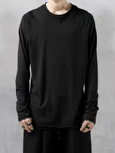 GAOSTUDIOS 無地コットン長袖Tシャツ【メンズ・薄手・裏地2層・ルーズフィット・春用】