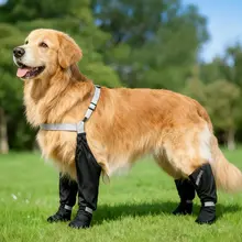 愛犬用防水シューズ【汚れ防止・中大型犬用・柔軟ソール・脱げにくい】