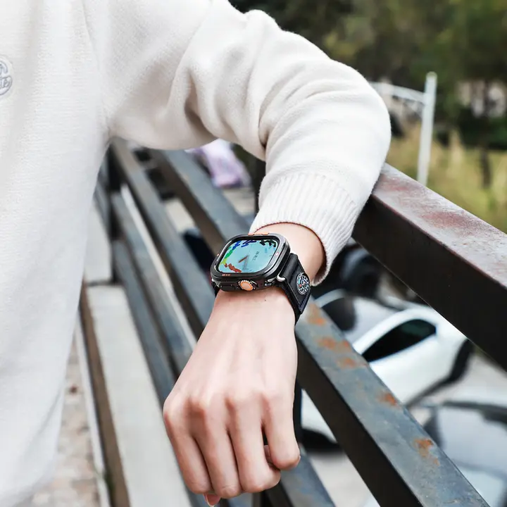 Apple Watch用ケース メンズ メタル ハーフカバー 耐衝撃 Series 10 Series 11 Ultra 対応
