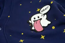 かわいいおばけ カーディガン ハロウィン 星空のプリント 裏起毛