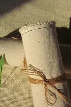 厚手リネン生地【グレー・ホワイト・DIY用・無地】