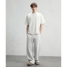 半袖Tシャツ ユニセックス ミドルネック バックボーンステッチ 厚手 テクスチャー オーバーサイズ ボリュームシルエット きれいめ 「CAKUNTA」