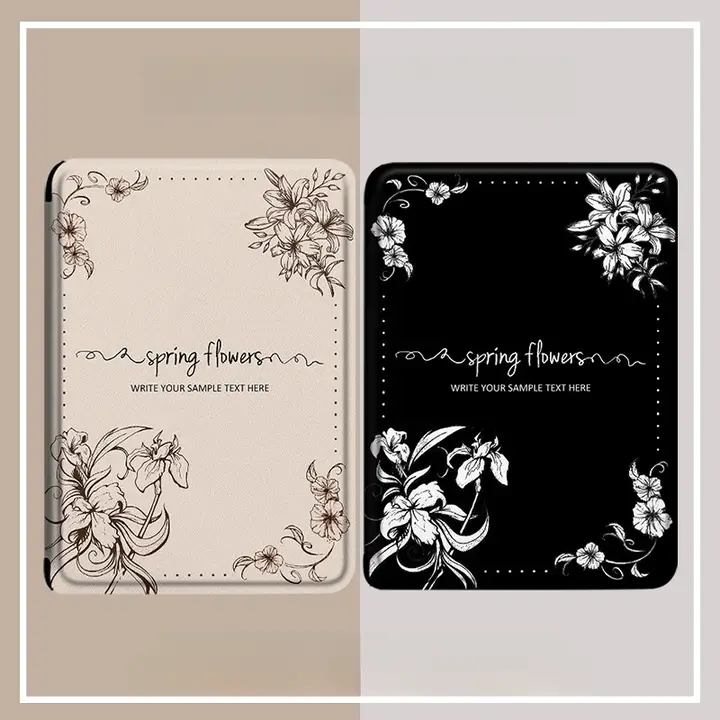 花柄デザインの電子書籍リーダーカバー【シンプル・Kindle Paperwhite4・Oasis3対応】