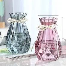 2点セット 2色ガラス花瓶【透明・水栽培用・シンプルデザイン・リビング用】