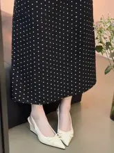 パンプス サンダル レディース 羊革 ポインテッドトゥ 蝶結び ストラップ ウェッジソール フレンチ風 きれいめ 夏