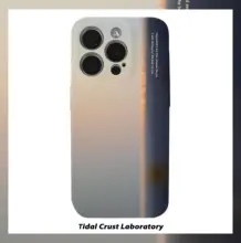 現代アート風デザインの二合一スマホケース【夕日モチーフ・iPhone対応】