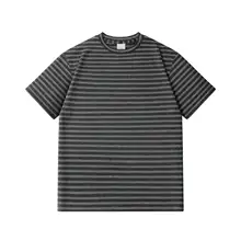レトロストライプの半袖Tシャツ【ユニセックス・フィット・夏用】