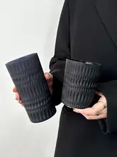 ガラスカップ 黒 雨粒エンボス 家庭用 ウイスキー コーヒー ジュース ミルク ビール