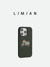 自然を感じるデザインの本革スマホケース【アウトドア・キャンプ風・耐衝撃・イラスト入り】