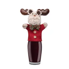 クリスマス酒瓶カバー【刺繍デザイン・ニット素材・お祝い用】