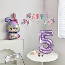 パーティー用紫色クリスタルバルーン【数字入り・誕生日飾り・アウトドア・フォトプロップス】