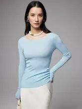 細羊毛 ワンショルダー 薄手 快適 120S シームレスデザイン