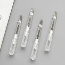 シンプルな半透明の携帯用カッターナイフ【宅配段ボール開封用・ステンレス刃】