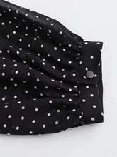 ドット柄重ね着シャツ【女性用・欧風・レイヤードデザイン】