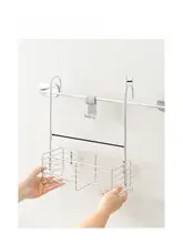 304ステンレス製 お風呂用収納かご【浴室・シャワールーム用・フック付き】
