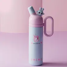 可愛らしいキャラクター付き保温カップ【ストロー付き・持ち運び便利】