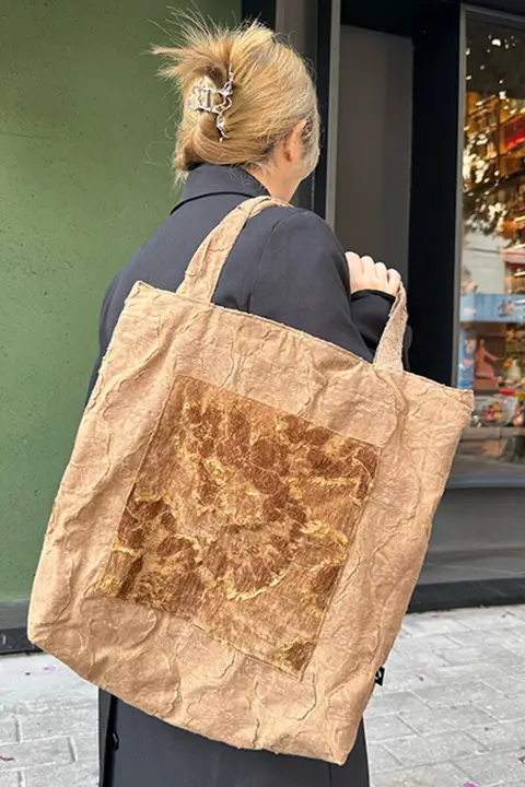 トートバッグ レディース ショルダー 斜め掛け コットンリネン ベルベット パッチワーク ヴィンテージ ハンドメイド