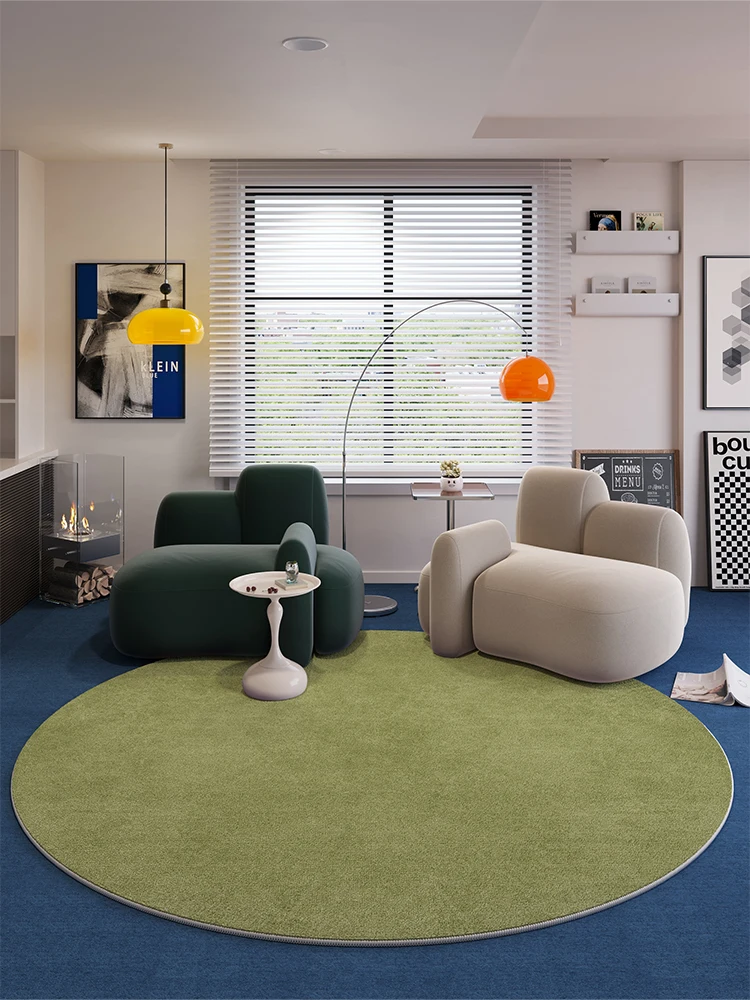 復古バウハウスデザイン 円形ラグ：80cmサイズのプレーンカラーとベルベット素材の実用性解析