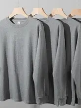 麻灰色の長袖Tシャツ【極上の柔らかさ・ゆったりシルエット・カジュアルデザイン】