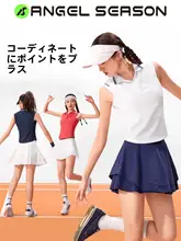 速乾テニスウェア【女性用・ショートTシャツ・快適シルエット】（セットアップ対応）