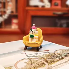 かわいい猫の冬の暖炉デコレーション【インテリア雑貨・オフィス用・癒しアイテム】