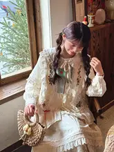ベスト レディース ヴィンテージ レーストリム 花柄 グリーン チェック柄 パッチワーク カントリー 羽織り リボン