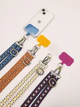 多機能スマホ用ショルダーストラップ【調節可能・肩掛け・アンチロストデザイン・刺繍付き】
