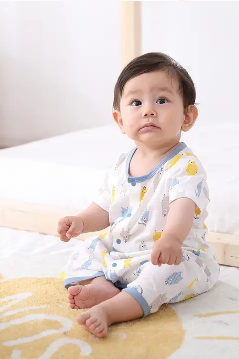 子供用 夏用パジャマ【薄手・七分袖・コットン・男女兼用】（セットアップ対応）