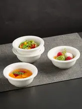 可愛いミニ草帽型調味皿【白色・火鍋用・デザート皿】