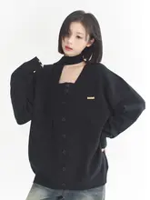 万有引力博物館 無地カーディガン【春秋用・ゆったり・長袖ニット】