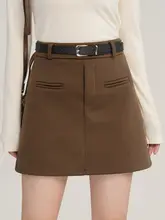 帯付き レトロAラインスカート【高腰・美脚効果・春秋用】【セットアップ対応】