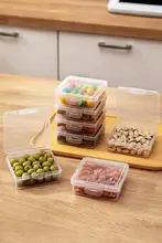 透明な食品収納ボックス【持ち運び可能・重ねられる・蓋付き・キッチン・オフィス・アウトドア用】