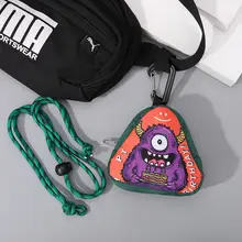 独眼獣デザインのミニ財布【可愛い・子供用・ネックストラップ付き・ショ  ルダータイプ・ヘッドフォンや鍵入れに最適】