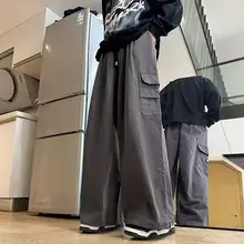 フィットコットン製ワークパンツ【ビッグポケット・ストリートスタイル・ロング丈】（セットアップ対応）