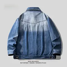 デニムジャケット メンズ ブラックグレー ウォッシュ加工 アメカジ ヴィンテージ カジュアル 春秋