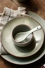 陶器の食器 セット 一人用 ホテル レストラン 用 粗陶スタイル