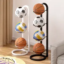 スポーツ用ボール収納ラック【バスケットボール・サッカー用・スタンド型・家庭用】